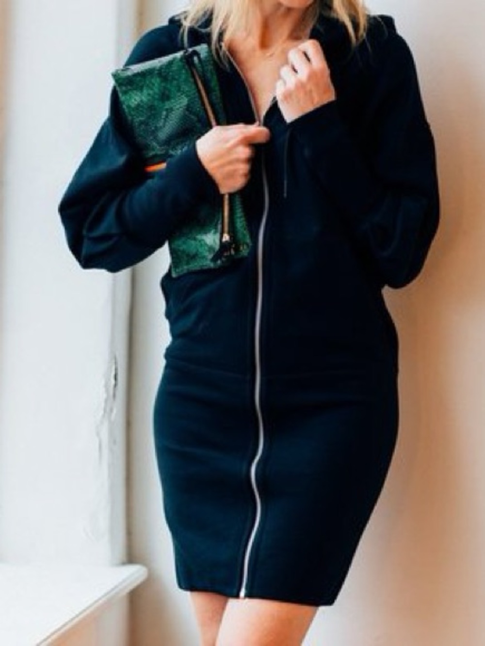 Rag&Bone Mini Hoodie Dress/ Med/black
